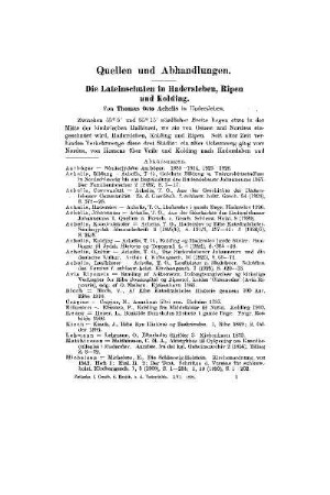 Die Lateinschulen in Hadersleben, Ripen und Kolding