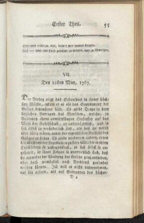 VII. Den 22sten May, 1767