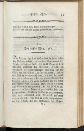 VII. Den 22sten May, 1767