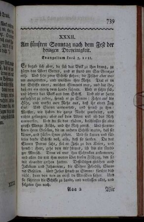 XXXII. Am fünften Sonntag nach dem Fest der heiligen Dreyeinigkeit.