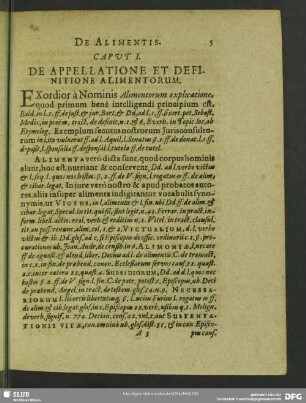 Caput I. De Appellatione Et Definitione Alimentorum