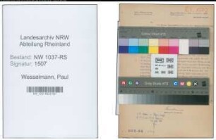 Entnazifizierung Paul Wesselmann , geb. 16.11.1909 (Gerichtsrat)
