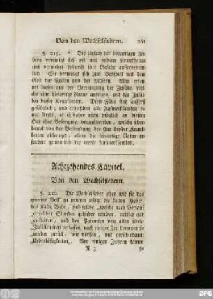 Achtzehendes Capitel. Von den Wechselfiebern.