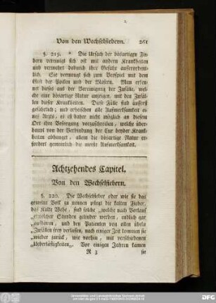 Achtzehendes Capitel. Von den Wechselfiebern.
