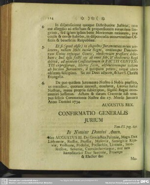 Confirmatio Generalis Iurium Tom. VI. pag. 642.