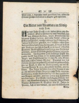 II. Ein Ritter von Alcantara im Königreich Leon.