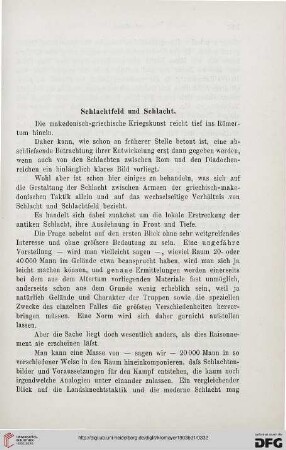 Schlachtfeld und Schlacht