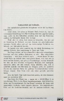 Schlachtfeld und Schlacht