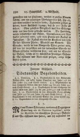 Zweyter Abschnitt. Tibetanische Begebenheiten