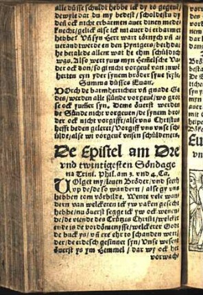 De Epistel am Dre vnd twintigesten Söndage na Trini. Phil. am 3. vnd 4. Ca. [Euangelion am Dre vnd twintigesten Söndage na Trinita. Matt. xxij.]
