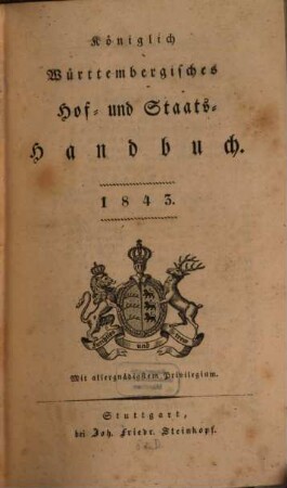 Königlich-Württembergisches Hof- und Staats-Handbuch. 1843