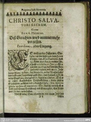 Christo Salvatori Sacrum