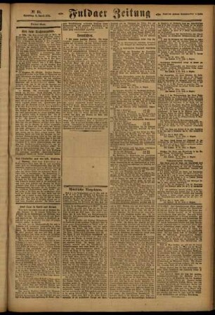Dritte Ausgabe vom Samstag, den 09. April 1921.