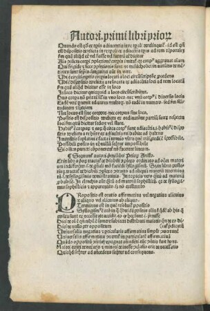 Sequuntur autori. primi libri Priorum Aristo.