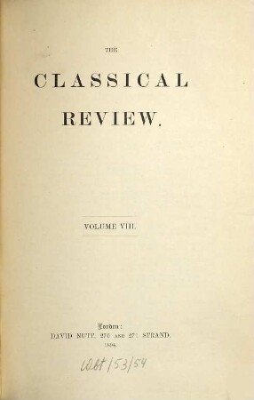 The classical review. 8. 1894