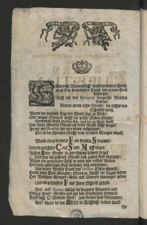 [Des frolockenden Flensburgs allerunterthänigster Abermahliger Zuruff An ... Herrn Christian, Crohn-Printzen zu Dännemarck und Norwegen/ ...]