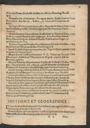 Historici Et Geographici.