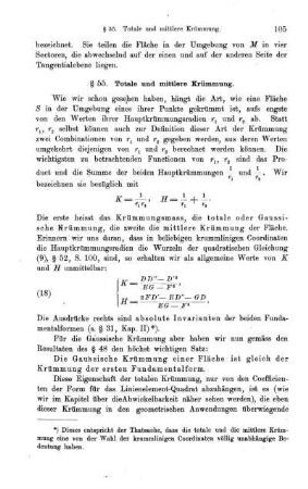 § 55. Totale und mittlere Krümmung.