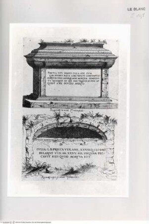 Monumenta clarorum doctrina praecipuè ..., Tafel 115: Grabmäler in Benevent und Rom