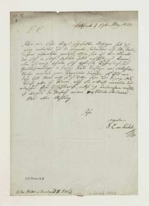 Brief von Johann Esaias von Seidel an Joseph Heller