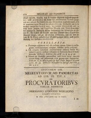 574-586, Ad Lib. III: D. Tit. III. De Procuratoribus Et ...