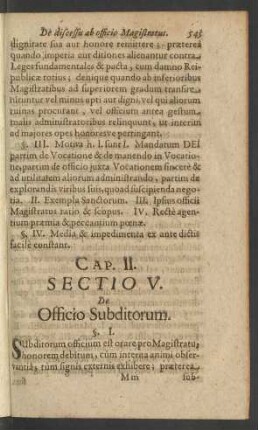[...] Sectio V. De Officio Subditorum.