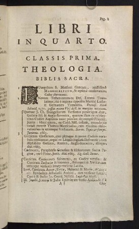 1-51, Classis Prima. Theologia