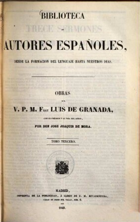 Obras del V. P. M. Fray Luis de Granada. 3