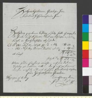 Brief von Sizler, Christian an Goethe, Johann Wolfgang von