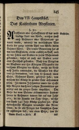 Das VII. Hauptstück. Das Kaiserthum Abyssinien.