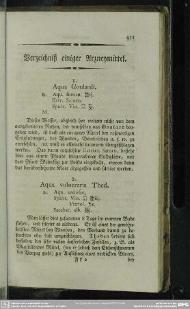 Verzeichniß einiger Arzneymittel