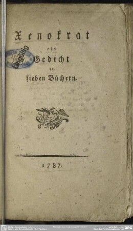 Xenokrat : ein Gedicht in sieben Büchern