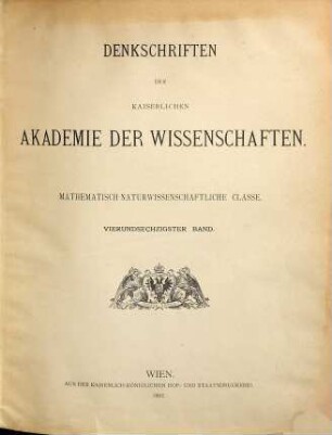 Denkschriften. 64. 1897