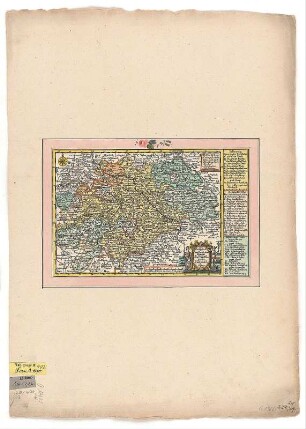 Karte des Kurfürstentums Sachsen, ca. 1:1 500 000, Kupferstich, um 1749