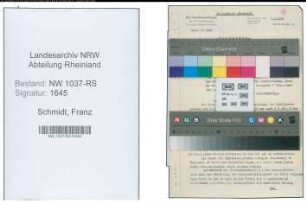 Entnazifizierung Franz Schmidt , geb. 02.02.1895 (Verw.Angestellter)