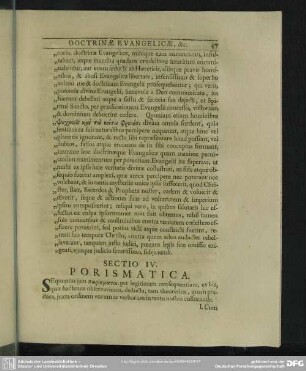 Sectio IV. Porismatica