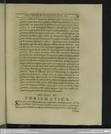 Sectio IV. Porismatica