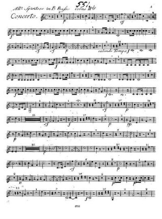 Allº Spiritoso in B: Basso. Concerto. Corno IIᵈᵒ