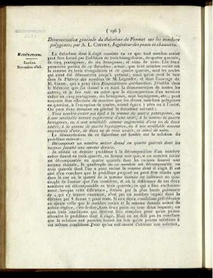 Démonstration générale du théorême du Fermat sur les nombres polygones