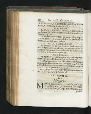 Membrum IV. De Mensibus.