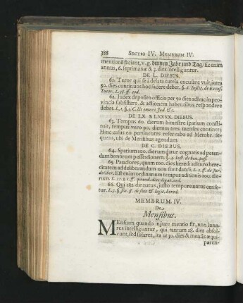 Membrum IV. De Mensibus.