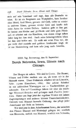 XXXII. Durch Nebraska, Iowa, Illinois nach Chicago
