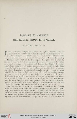 8: Porches et narthex des églises romanes d'Alsace