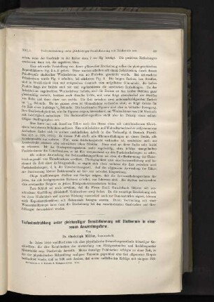 Tiefenbestrahlung unter gleichzeitiger Sensibilisierung mit Diathermie in einer neuen Anwendungsform.