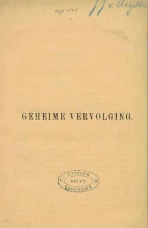 Geheime vervolging