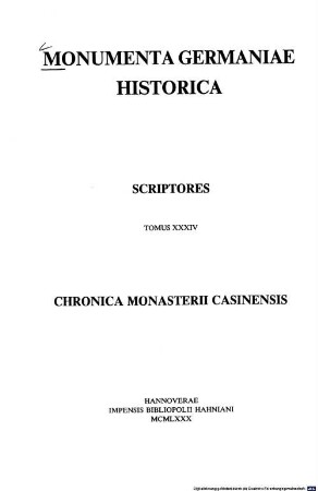 Die Chronik von Montecassino