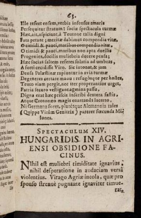 63-73, Spectaculum XIV.-XV.