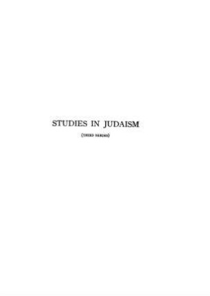In: Studies in judaism ; Band 3
