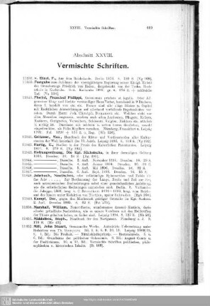 XXVIII. Vermischte Schriften