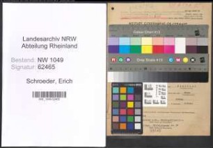 Entnazifizierung Erich Schroeder , geb. 16.01.1902 (Autoschlosser)